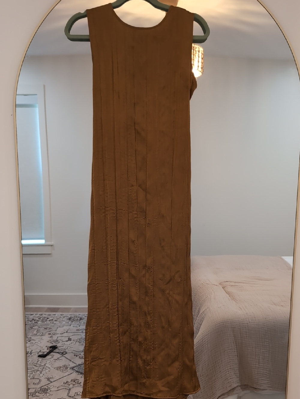 Sleeveless Long Slip Dress - Rich Gold
